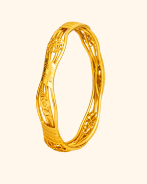 Premium gold bangle with smooth finish