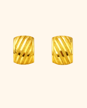 Gold stud earrings with fine craftsmanship